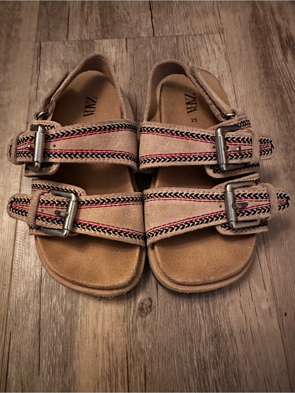 Zara Kids Tan Suede Sandals